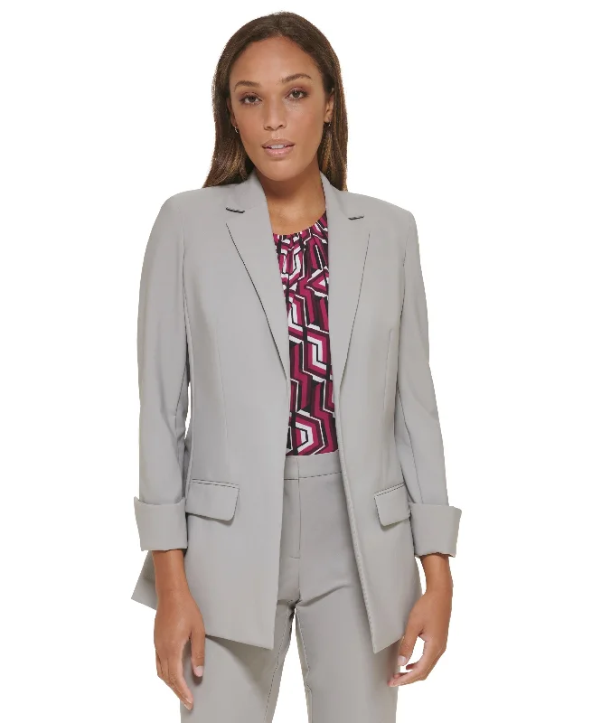 Women's Infinite-Stretch Open-Front Jacket Cotton Fabric Linen Fabric Terry Fabric