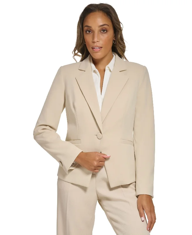 Women's One-Button Jacket Wool Jacket Cashmere Jacket Tweed Jacket