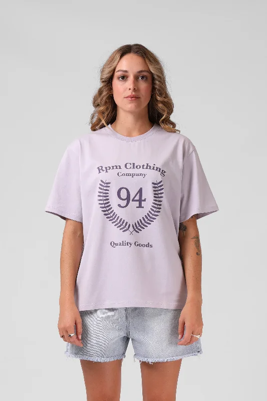 94 Crest Tee - Faded Lilac Sequined Glittery Shiny