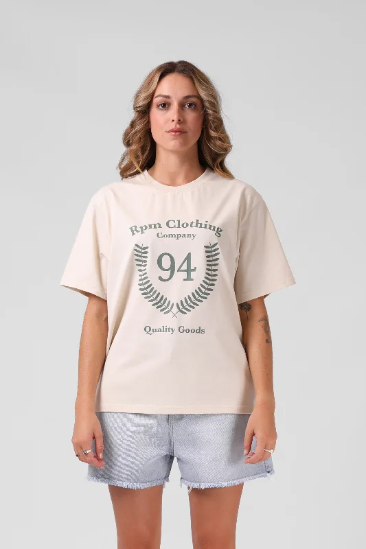 94 Crest Tee - Vintage Cream Chenille Brocade Lace