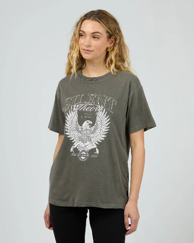 American Wings Tee Charcoal Embroidered Appliqued Beaded