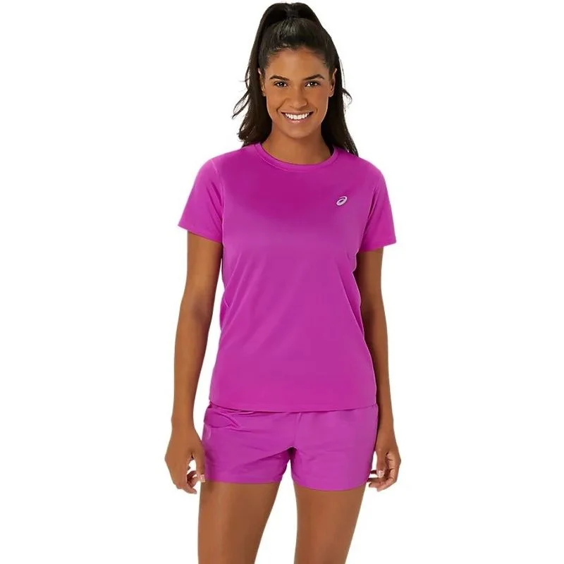 ASICS Womens Silver Running Tee Thin T-Shirt Open Front Quick Dry