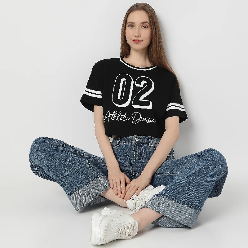 Boxy Fit Printed T-Shirt Oversized T-Shirt Spandex breathable