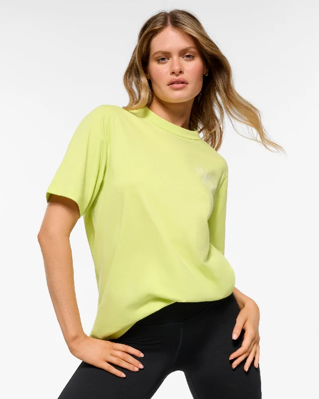 CANYON BOXY TEE LIME Fleece Fabric Down Fabric Feather Fabric