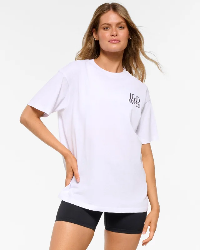 CANYON OVERSIZED TEE WHITE Graphic Embroidered Appliqued