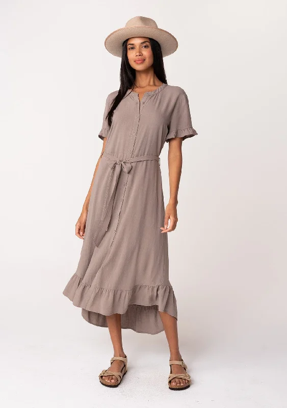 Forever Midi Shirt Dress Hooded Caped Shawl Collar