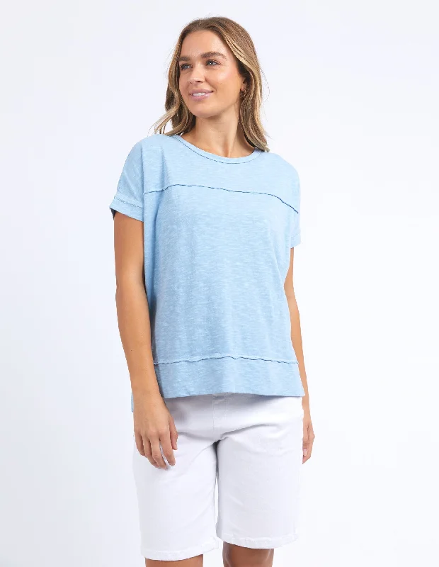 Foxwood Allison Tee - Blue Bell Striped Floral Plaid