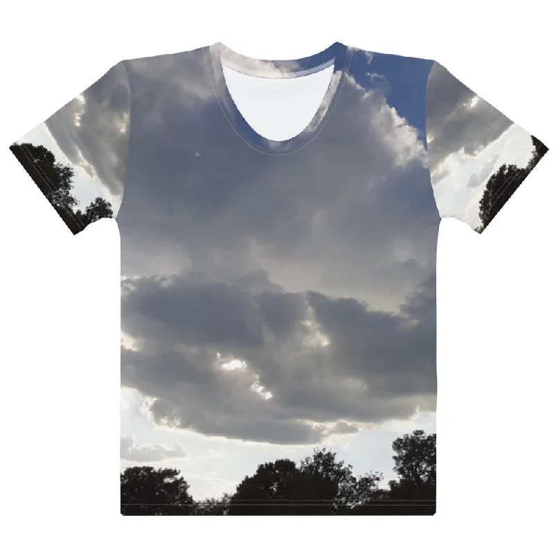 GG - Women's crew neck T-shirt - Trees & Clouds Fashionable Trendy Casual