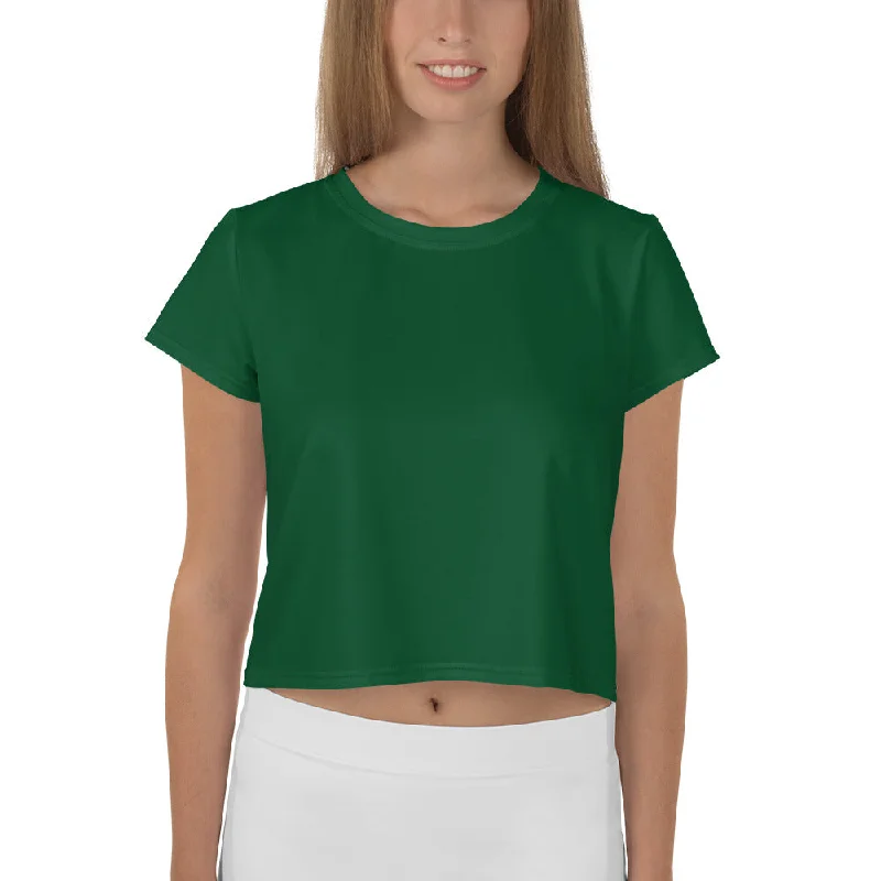 GG - Women's Crop Tee - Forest Green Rayon Fabric Velvet Fabric Corduroy Fabric