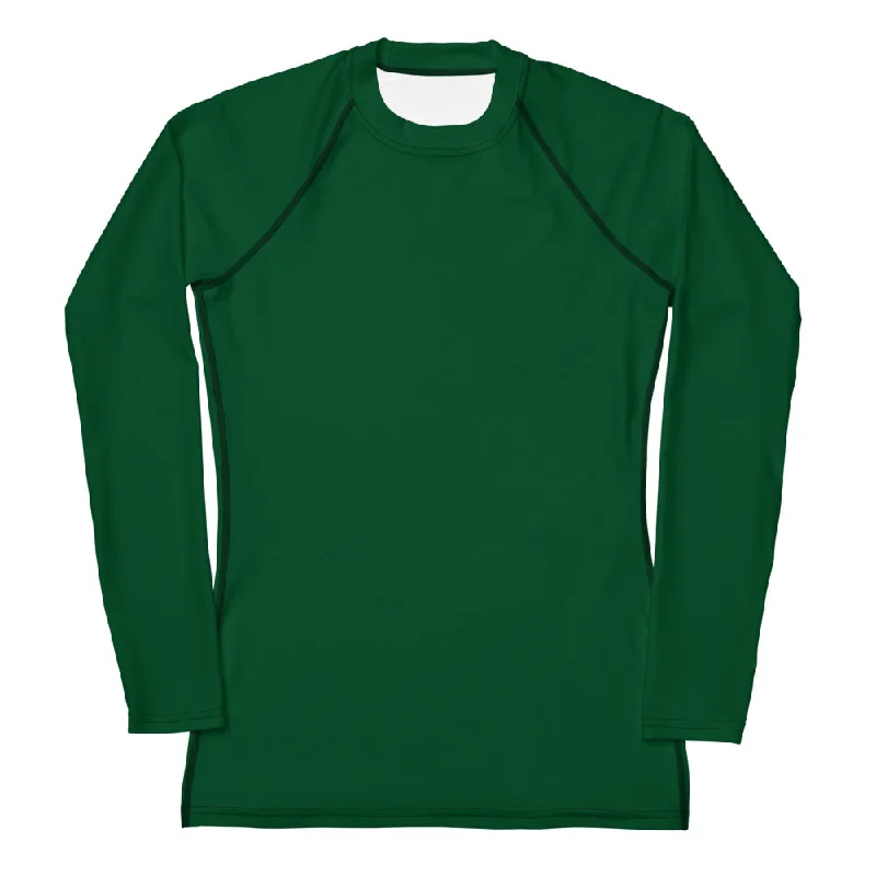 GG - Women's LS T-Shirt with Rash Guard - Forest Green Rayon Velvet Corduroy