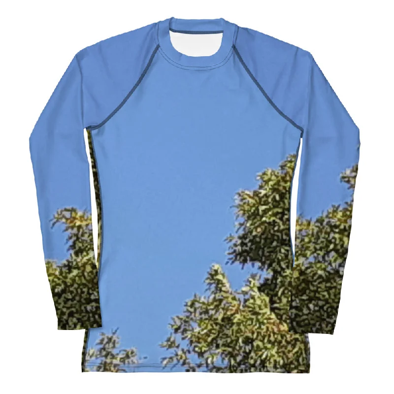 GG - Women's LS T-Shirt with Rash Guard - Trees & Blue Sky Boxy Fit Fitted Loose