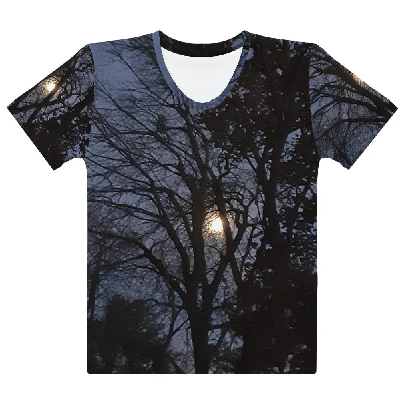 GG - Women's crew neck T-shirt - Trees & Moon Rayon Fabric Velvet Fabric Corduroy Fabric