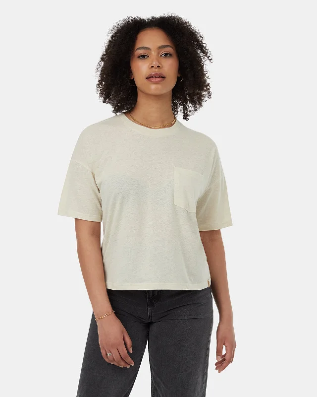 Hemp Pocket T-Shirt Thin T-Shirt Open Front Quick Dry