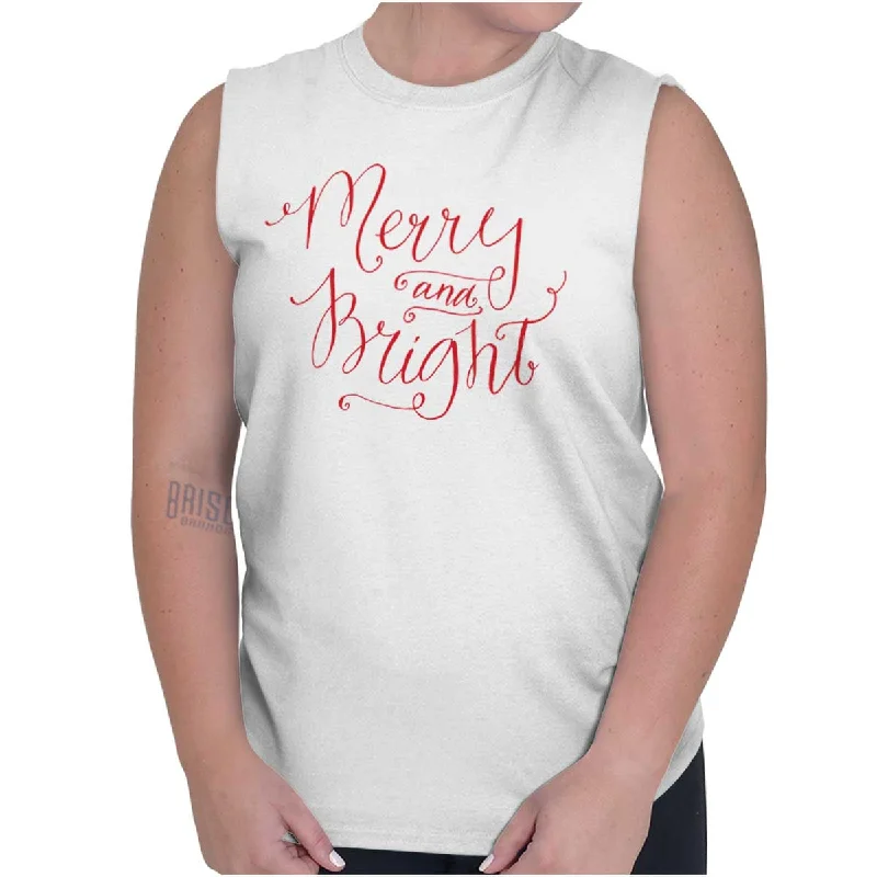 Merry And Bright Sleeveless T-Shirt Lace Blend Ribbed Blend Corduroy Blend