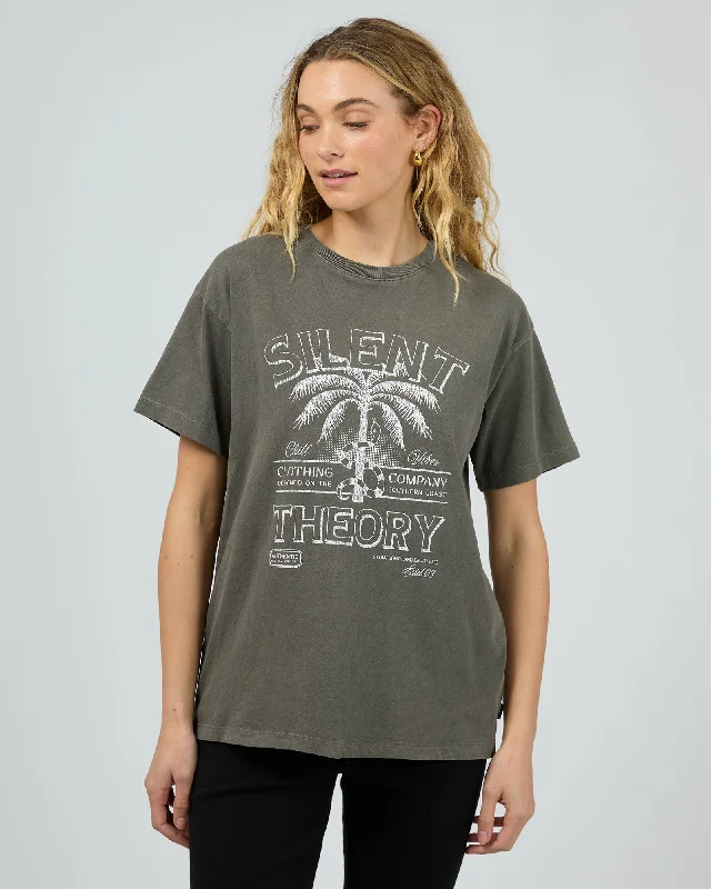 Palm Chill Tee Charcoal Fashionable Trendy Casual