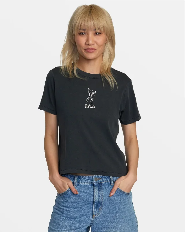 Pixie Daily Tee - Washed Black Welt Pockets Slit Pockets