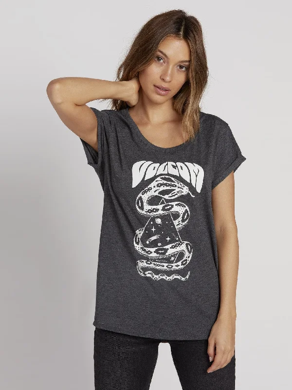 Radical Daze T-shirt - Charcoal Heather Collared Crew Neck Turtle Neck