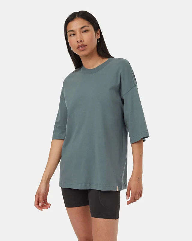 Regenerative Cotton Oversized T-Shirt Seamless Knitted Crochet