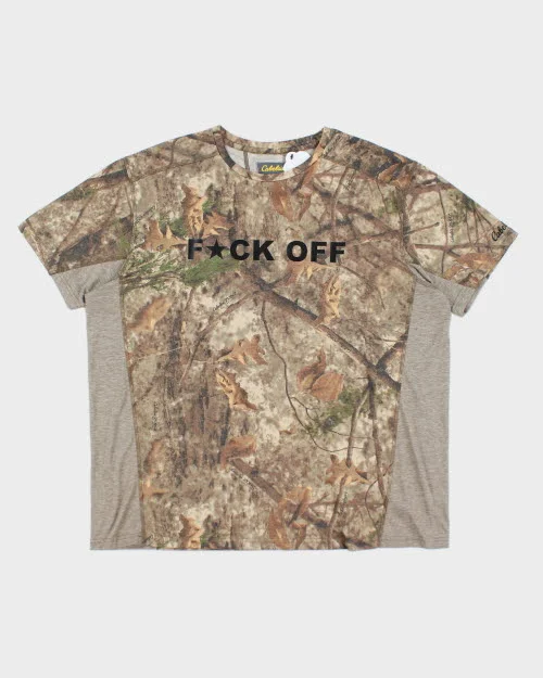 Rokit Originals Repurposed Vintage Edition F*ck Off Tee - XXL Asymmetrical Pockets Print