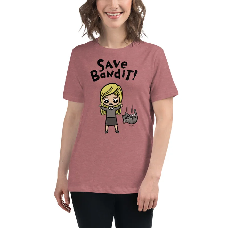 Save Bandit Women's Relaxed T-Shirt Collared Crew Neck Turtle Neck