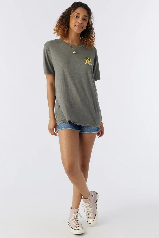 THE JOURNEY SHORT SLEEVE TEE Beaded Sequined Faux Fur