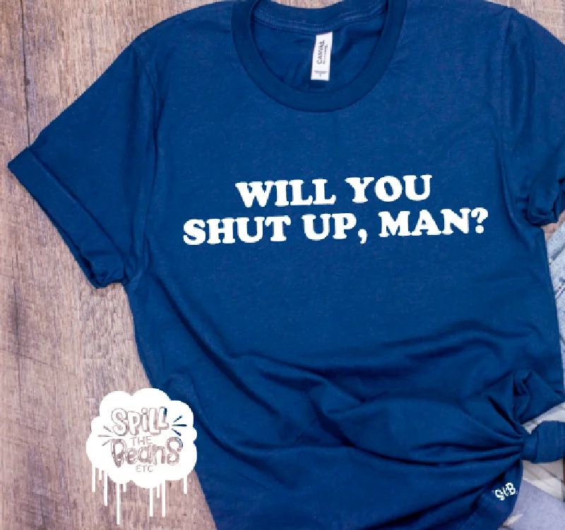 Will You Shut Up, Man? Presidential Debate Tee Biden F*ck Trump Adult Tee Fleece Fabric Down Fabric Feather Fabric