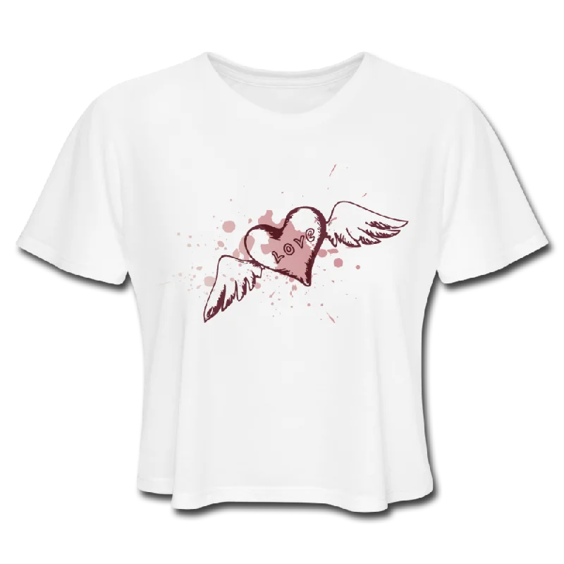 Wings Of Love Cropped Tee Elegant Classic Vintage