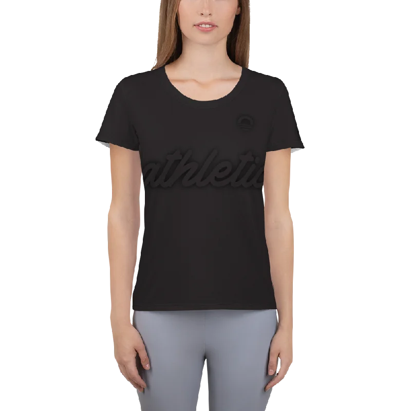 Women's Light Weight Shirt - Black Out Graphic Embroidered Appliqued