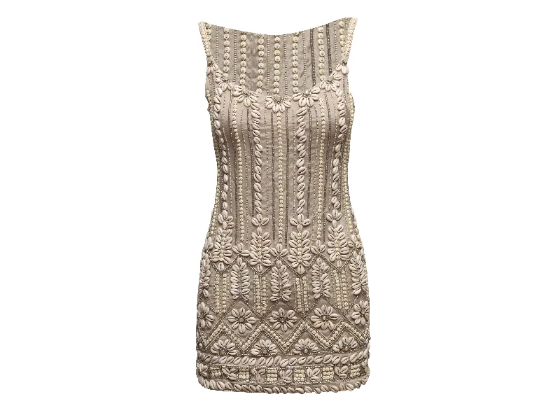 Beige AllSaints Skallein Shell-Embellished Mini Dress Size US 6 Fashionable Party Mini Dress Beige AllSaints Skallein Shell-Embellished Mini Dress Size US 6 Fashionable Party Mini Dress
