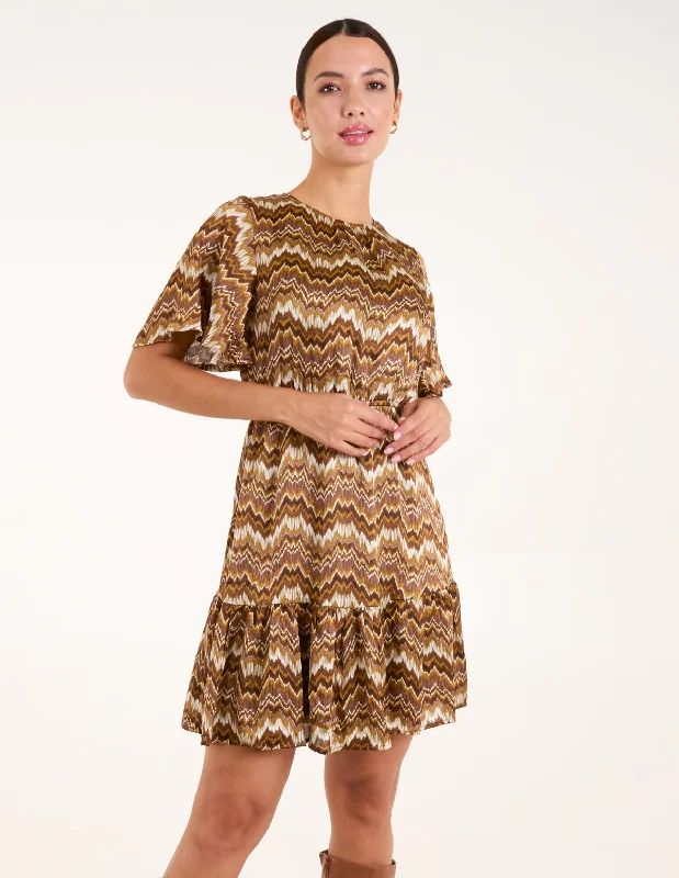 Crew Neck Mini Dress Fashionable Off-Shoulder Mini Dress