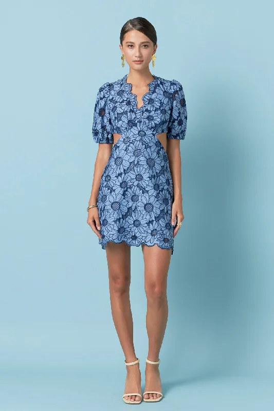 English Factory - Floral Eyelet Lace Cut Out Scalloped Mini Dress Fashionable Lace-Trim Mini Dress English Factory - Floral Eyelet Lace Cut Out Scalloped Mini Dress Fashionable Lace-Trim Mini Dress