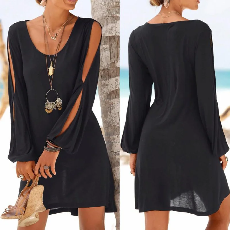 KANCOOLD dress Fashion Women Casual O-Neck Hollow Out Sleeve Straight Dress Solid Beach Style Mini dress women 2018jul20 Cozy Ruched Mini Dress KANCOOLD dress Fashion Women Casual O-Neck Hollow Out Sleeve Straight Dress Solid Beach Style Mini dress women 2018jul20 Cozy Ruched Mini Dress