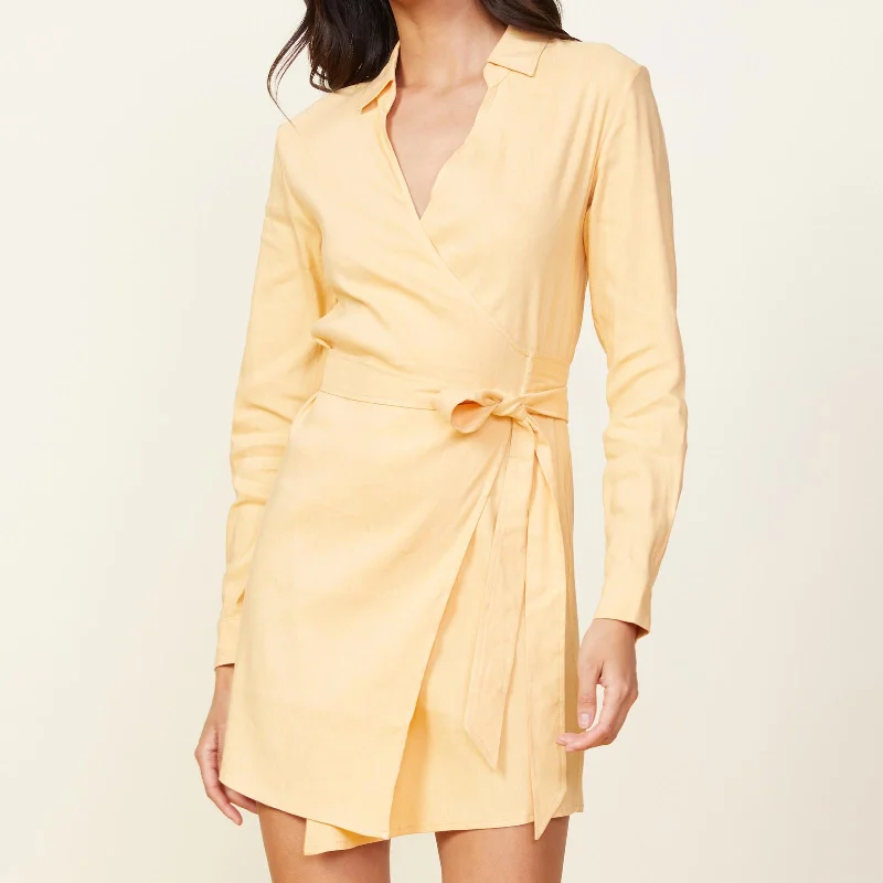 Linen Mini Dress Trendy Mini Dress with Belt