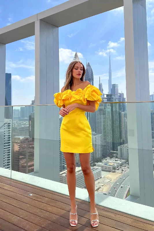 "Meringue" Mini Dress Trendy Crossover Mini Dress