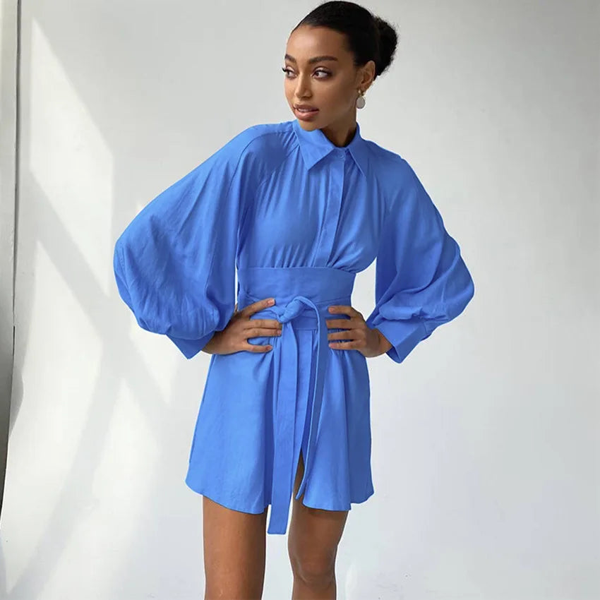 Cotton Button Collar Puff Sleeve Sash Tie Mini Dress Classic Floral Print Mini Dress Cotton Button Collar Puff Sleeve Sash Tie Mini Dress Classic Floral Print Mini Dress