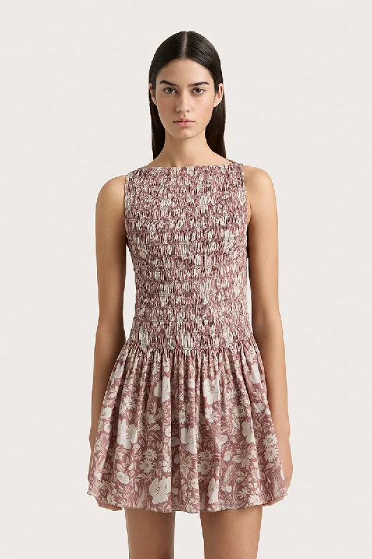 Noa Mini Dress - Sun Flora Cozy Cotton Mini Dress