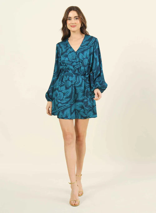 SAMIRA WRAP MINI DRESS Fashionable Boho-Chic Mini Dress