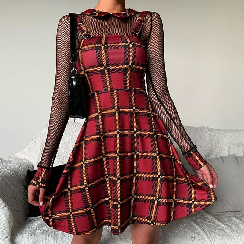 Red Mini Dress Spaghetti Straps Fashionable Denim Mini Dress