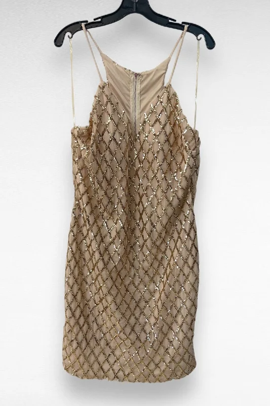 Sequin Grids Mesh Mini Dress Fashionable Lace Mini Dress
