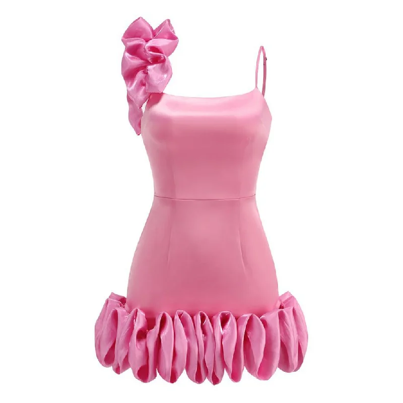 Voluminous Ruffle Spaghetti Strap Sleeveless Bodycon Satin Slip Mini Dress Comfortable Zip-Up Mini Dress Voluminous Ruffle Spaghetti Strap Sleeveless Bodycon Satin Slip Mini Dress Comfortable Zip-Up Mini Dress