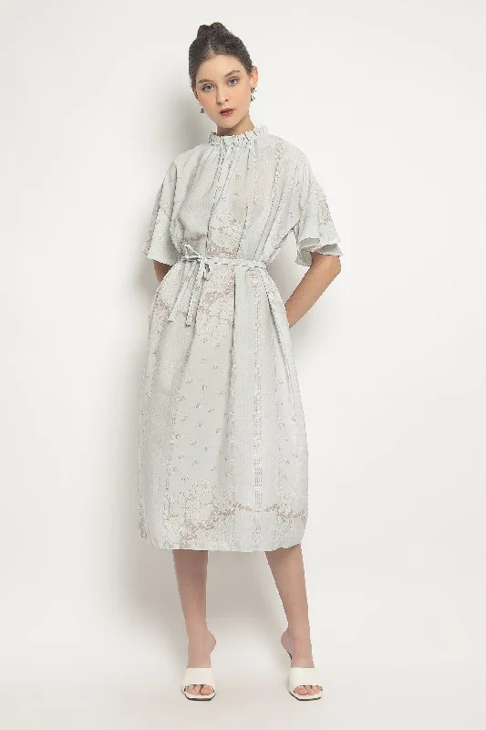 Obie Ruffle Dress in Sky Blue