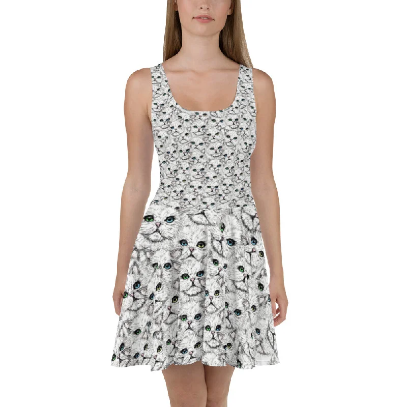 ANGORA Kitty Faces Skater Dress