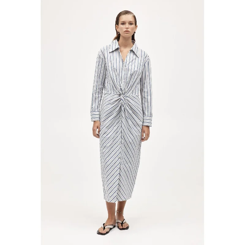 Marle Collins Dress Cerulean Stripe