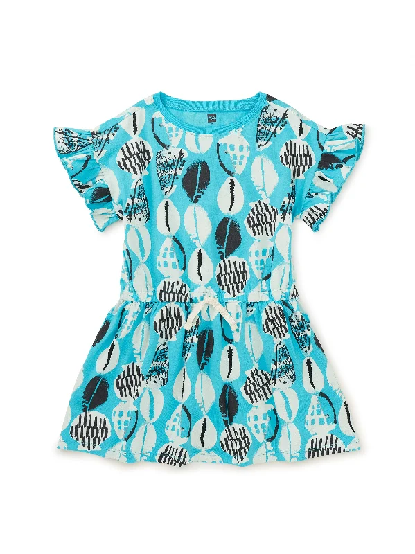 Tie Waist Dress - Blockprint Shells