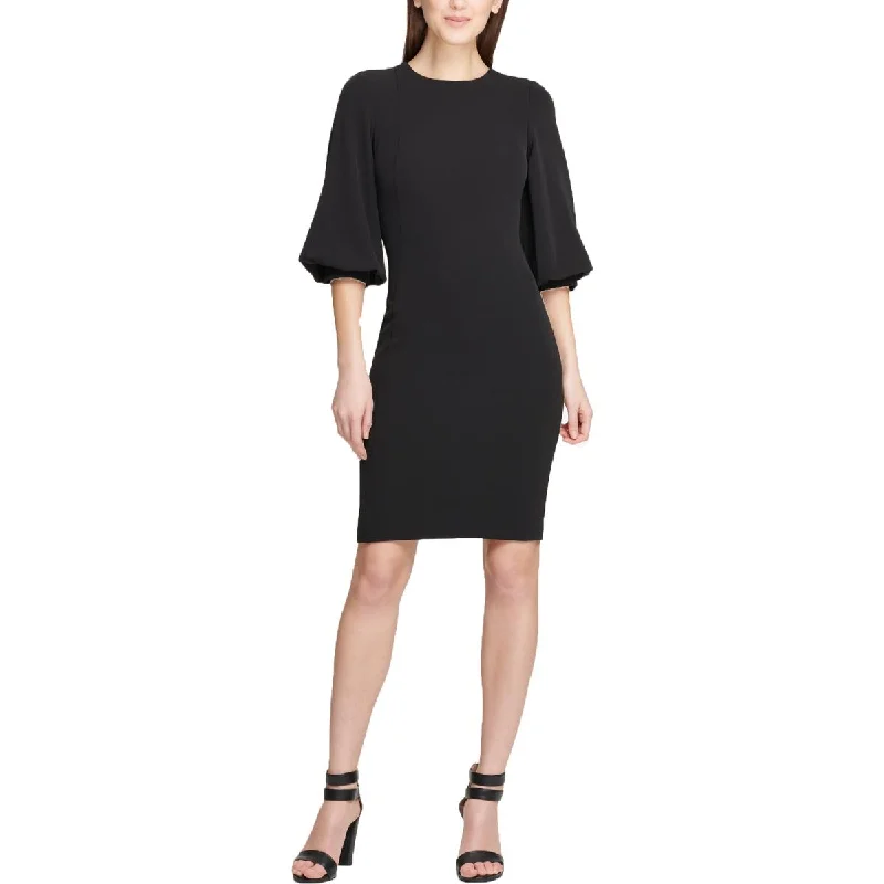 DKNY Womens Elbow Sleeves Office Sheath Dress