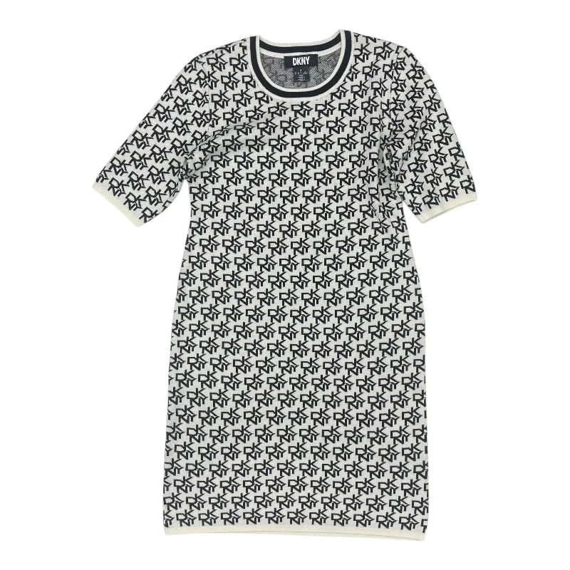 Dress Sweater By Dkny In Black & White, Size:L