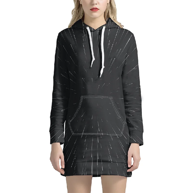 Galaxy Lightspeed Print Pullover Hoodie Dress