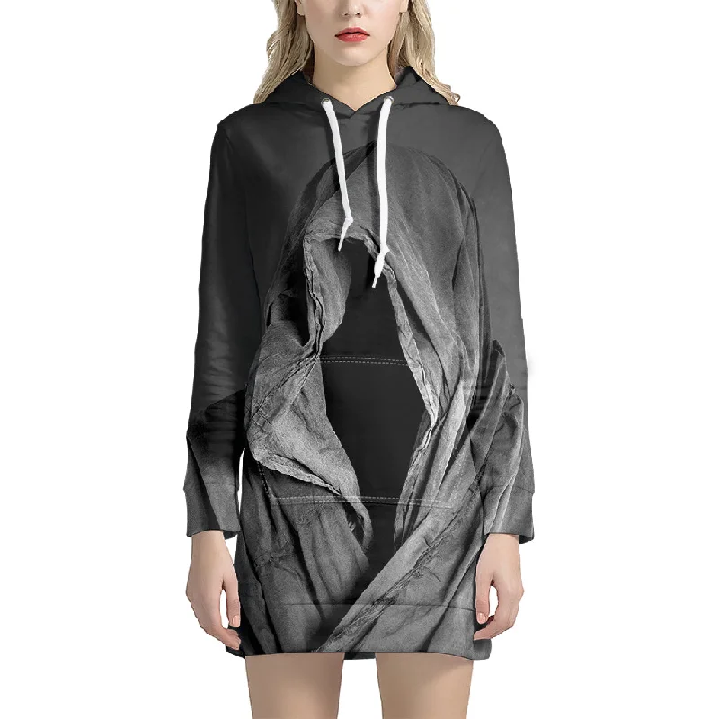 Ghost In The Darkness 3D Print Pullover Hoodie Dress