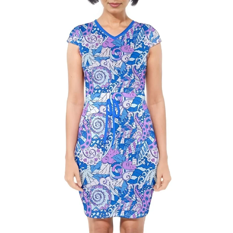 Imi Cap Sleeve Drawstring Dress