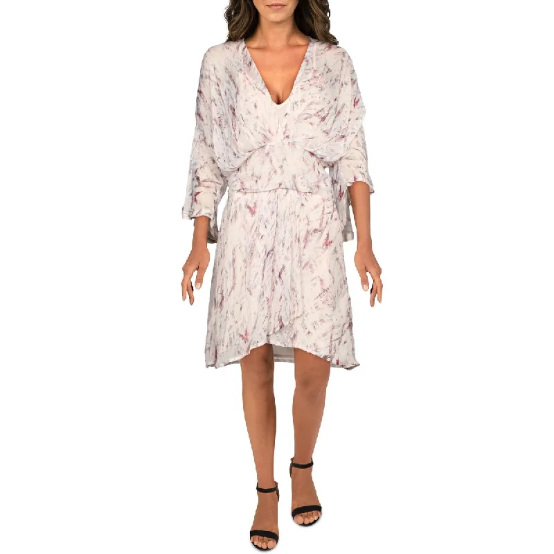 IRO Womens Pommie Silk Printed Cocktail Dress